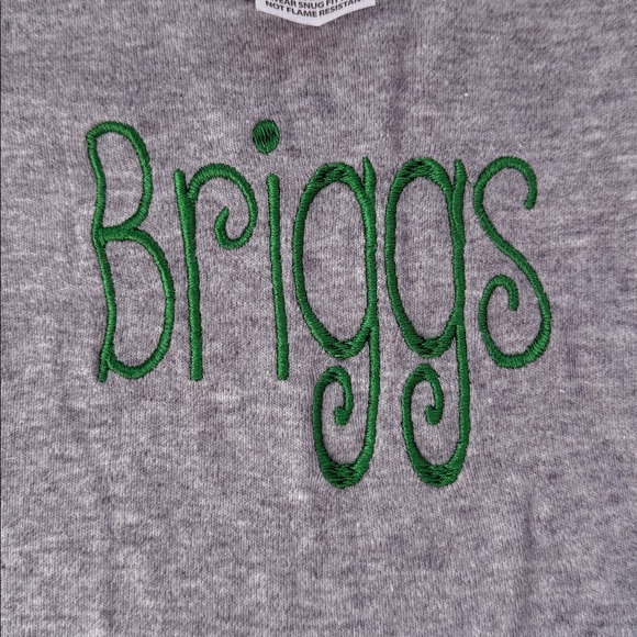 “Briggs” Embroidered Green and Gray Pajama Tops - Picture 5 of 6